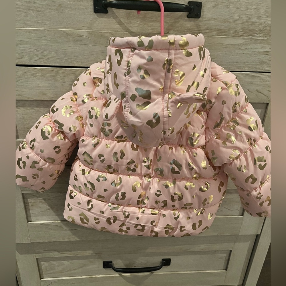 Carter's Pink and Gold Snowsuit Set 12month - Picture 4 of 8